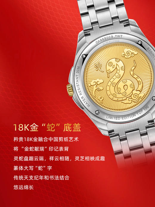 飞亚达祈福系列““金蛇献瑞”机械表GA888009.TWT 商品图1