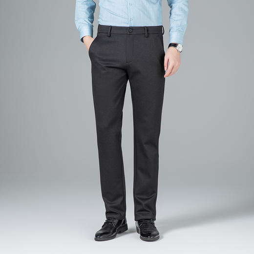 【莫代尔绵羊毛】罗蒙秋冬款休闲裤男士混纺针织不易起皱裤子磨毛内里舒适长裤子 商品图1