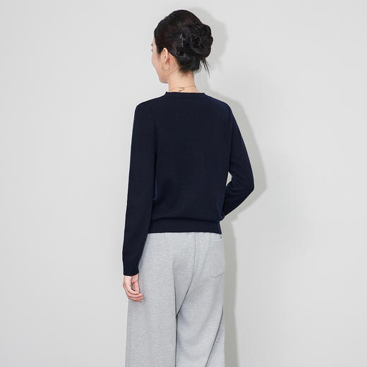 「高货wl」全新升级【铂金会员238/天猫319/差价81】(53503)洛诗琳100超细美丽诺羊毛上衣2025秋冬蘑菇刺绣圆领毛衣 商品图2