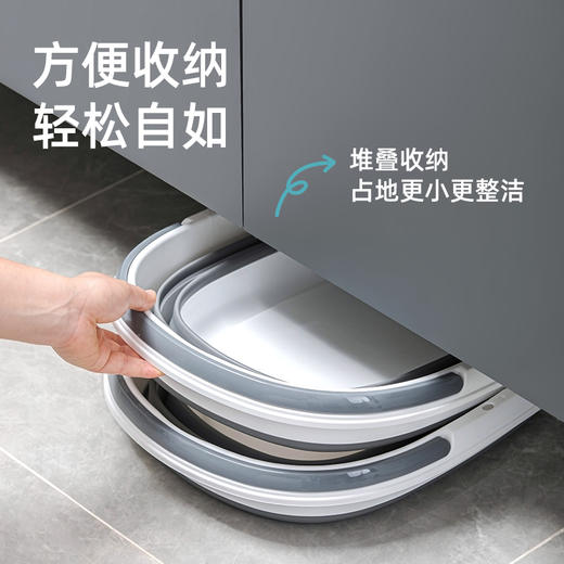 【茶花】可折叠水桶钓鱼洗车便携水桶易收纳 商品图5