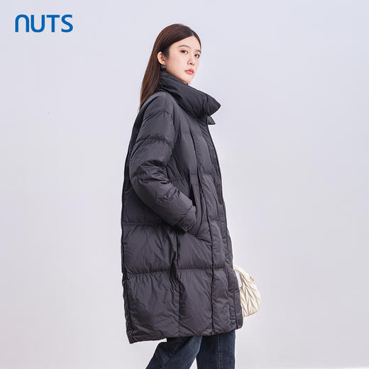 NUTS商场同款冬季轻薄立领加厚保暖休闲长款羽绒服外套女4440907A1 商品图1