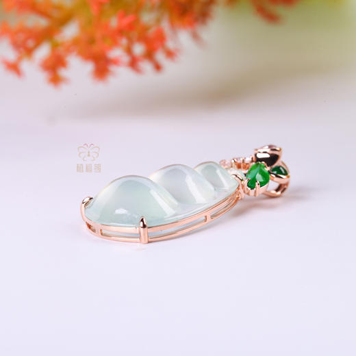 【三生有幸】飘绿翡翠三荚豆挂坠   GZ12506015 商品图1