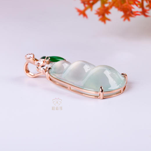 【三生有幸】飘绿翡翠三荚豆挂坠   GZ12506015 商品图3