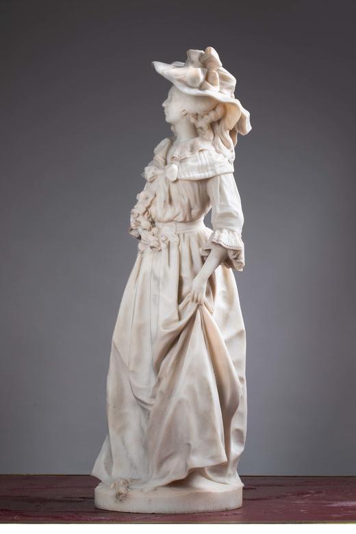 独角鹿西洋古董 19世纪法国出品人物主题大理石雕塑作品《 玛丽·安托瓦内特》 商品图3