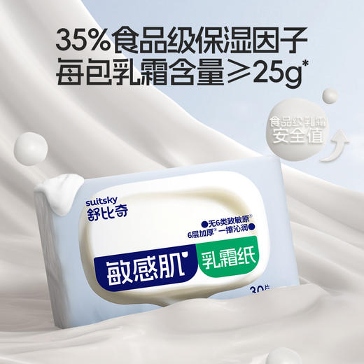 【新品】舒比奇亲体乳霜纸（30片*10包） 商品图3