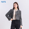NUTS商场同款冬季时尚通勤灰色圆领毛边小香风短款外套女4480406A1 商品缩略图0