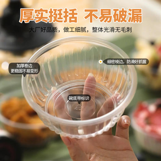 【茶花】一次性塑料碗露派对聚会饭碗营野炊烧烤碗 商品图2