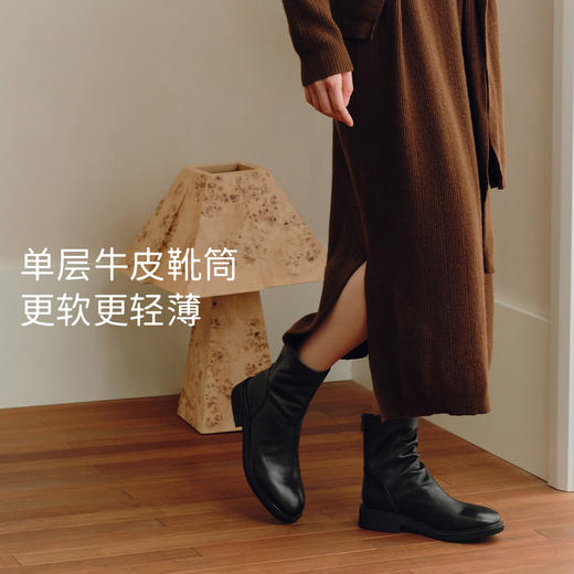 7or9马丁短靴秋冬圆头通勤巧克力芭菲（跟高3.5cm） 商品图3