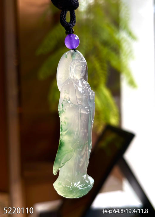 玻璃种飘花观音素件【5220110】具体价格微信咨询 商品图0