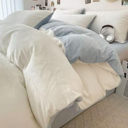 因为+所以双拼牛奶绒四件套（适用200*230㎝） 商品图1