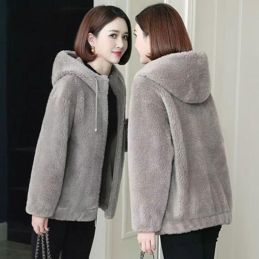 羊剪绒大衣女短款2025新款羊毛皮毛一体颗粒海宁官方旗舰皮草外套 商品图0