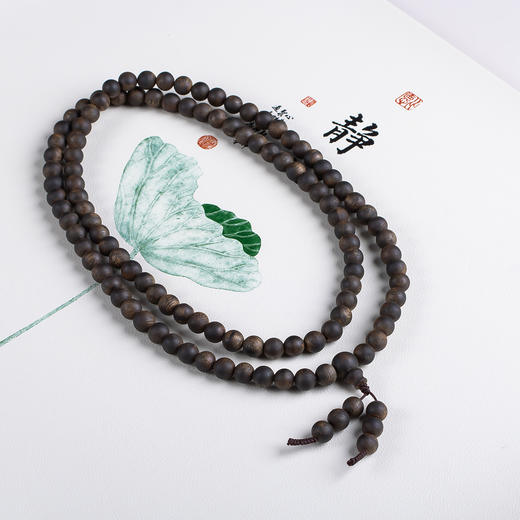 xy0647【沉水级】8.5mm沉香108佛珠项链 商品图0