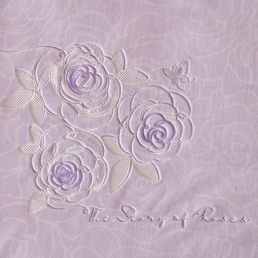 多喜爱 尊绒四件套 斑斓乐曲/序章/暮紫玫瑰/四叶花礼hl【260高克重】【尊绒面料】【立体绣花】柔软丰盈 细腻触感  防静电 商品图9