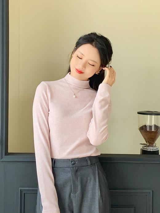 【百图lulu定制】【羊毛桑蚕丝T恤】九色 半高领 羊毛桑蚕丝 长袖T恤 商品图6