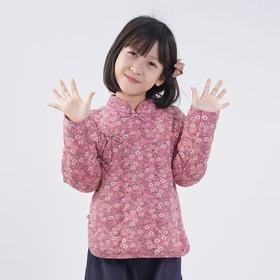 女童加厚纯手工棉衣中国风复古斜襟碎花棉袄冬季六色可选
