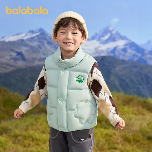 【商场同款】巴拉巴拉宝宝羽绒马甲男童宽松立领外套2025冬装新款 商品图1