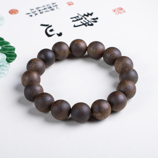 xy0643，14.2mm沉香素串单圈手串 商品图1