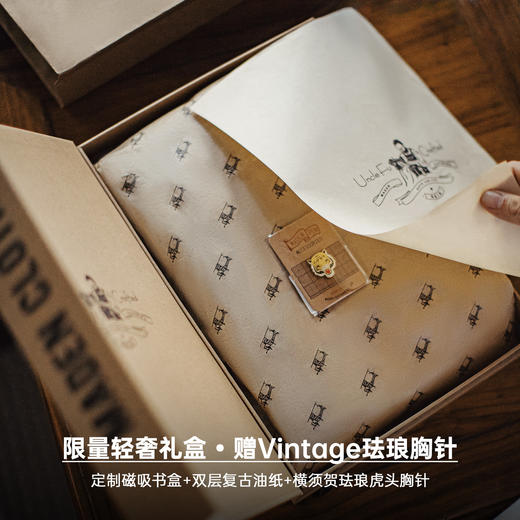 马登工装美式复古费尔岛风围巾保暖毛线帽子针织礼盒套装秋冬季 商品图3