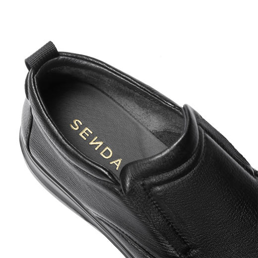 【云粉节】BF楼森达休闲皮鞋2025冬季新款舒适软面羊皮一脚蹬圆头皮鞋1ZD02吊牌价1099活动价599 商品图4