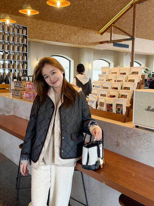 2510413    z菱形格 短款棉服 土壤牛仔 软糯 商品图6