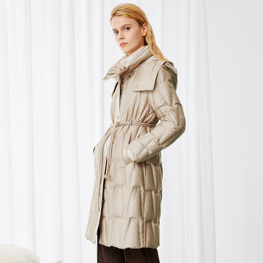 EITIE爱特爱修身显瘦保暖中长款连帽羽绒服冬季新款8011720 商品图2