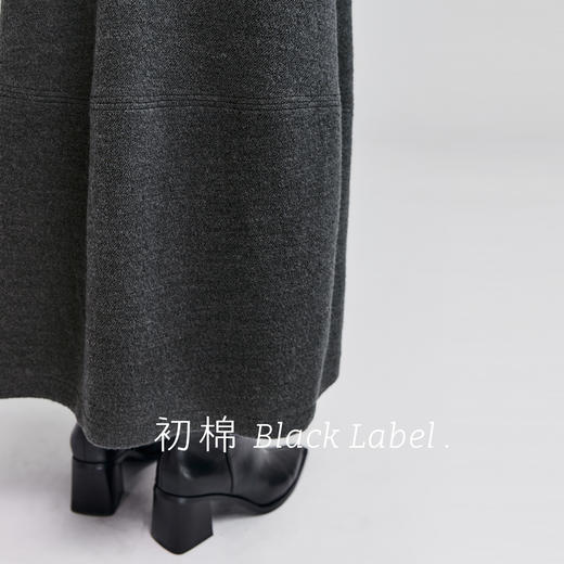 棉仓366617010-【黑标羊毛花苞裙】静奢风松紧腰半身裙25秋冬高级感气质伞裙 商品图2