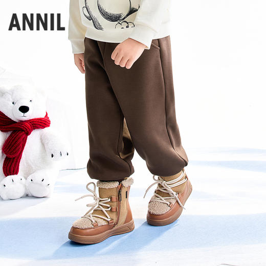 【实体店同款】男童全腰针织夹裤冬季新款安奈儿童装XB546029 商品图2