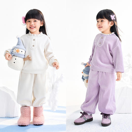 【实体店同款】女童全腰针织长裤冬季新款安奈儿童装XG546018 商品图3