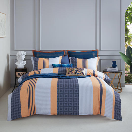 梦洁云朵绵印花四件套：橙晓 200*230cm—rxs 商品图0