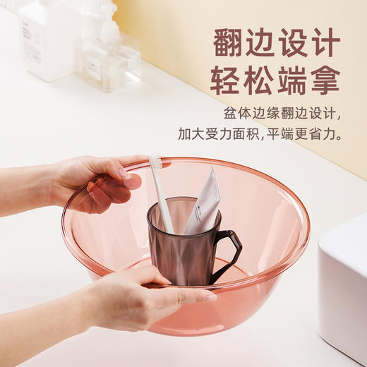 【茶花】PET清透洗脸盆洗菜盆 商品图2