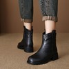 FR 85699短靴西部靴复古保暖绒里粗跟拉链 商品缩略图2