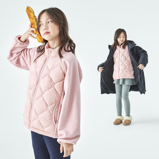 棵初轻薄摇粒绒拼接羽绒服876K258065CD 商品图1