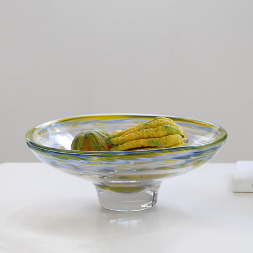 轻奢风手工厚底琉璃艺术花瓶彩色渐变果盘装饰玄关客厅样板间软装 商品图6