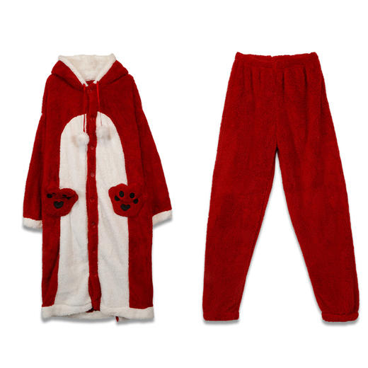 温暖季少女红狐狸毛绒睡衣套装家居服纪念日百货门店同款167544827 商品图4