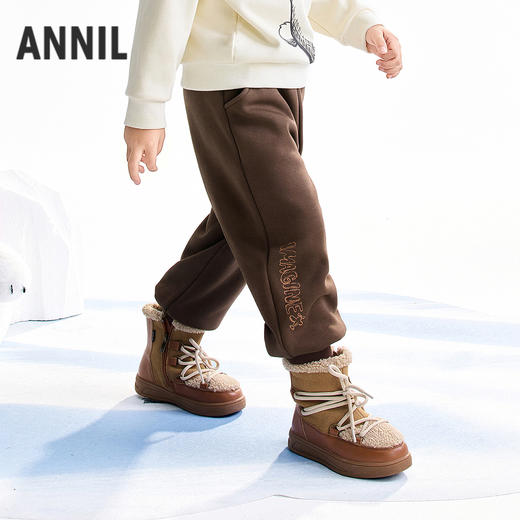 【实体店同款】男童全腰针织夹裤冬季新款安奈儿童装XB546029 商品图0