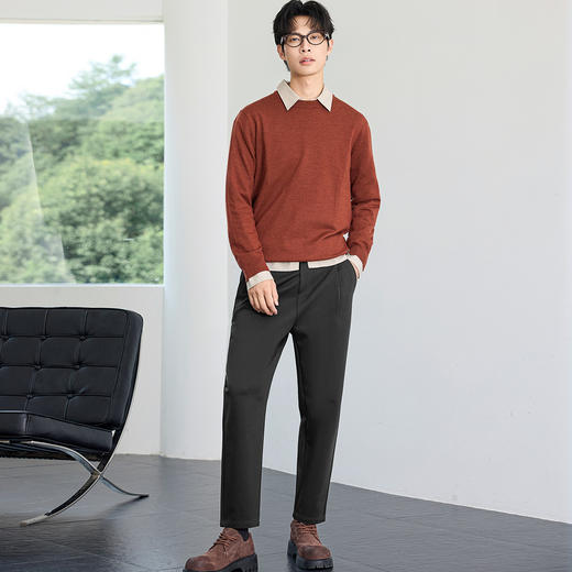 【莱赛尔棉】罗蒙秋冬休闲裤弹力针织抗皱亲肤舒适松紧腰设计时尚百搭休闲长裤 商品图2