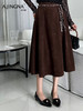 【麂皮绒伞裙】阿菁娜秋季新款麂皮绒伞裙编织腰带设计半身裙复古静奢风分片剪裁显瘦显高F30D213006 商品缩略图4