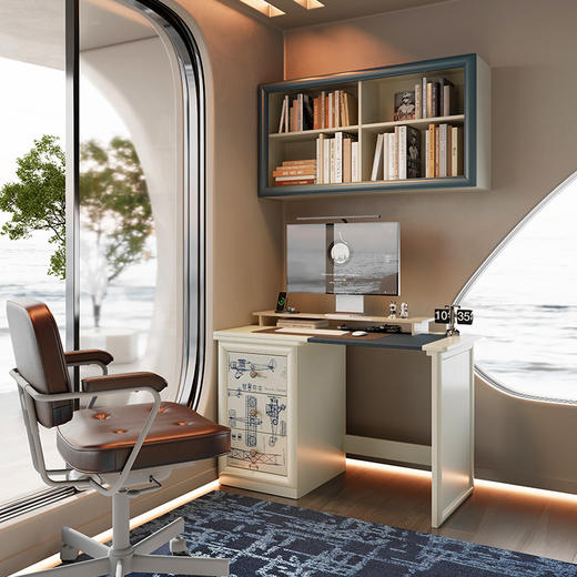 喜梦宝云翼系列书桌上架松木实木多层免漆饰面列家居收纳 商品图0