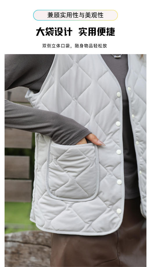 【YW】无忧购大码秋冬季轻盈棉马甲保暖男女同款羊绒内穿马甲（截单后7天发货) 商品图3