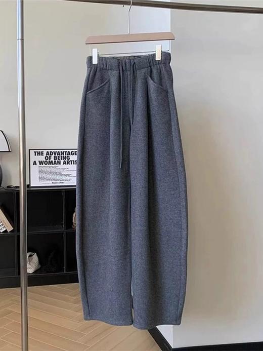 现货【YW】无忧购秋冬加绒加厚休闲日韩系松弛百搭奶芙绒阔腿裤女N3931（截单后7天发货) 商品图7