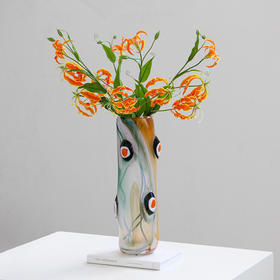 轻奢风古法琉璃花瓶玻璃软装水培装饰玄关走廊电视柜装