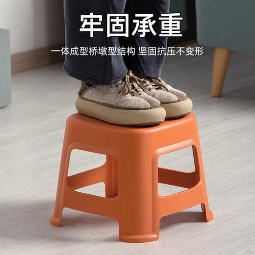 【茶花】涂乐家用矮凳玄关换鞋凳收纳凳 商品图3