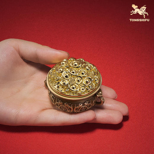 铜师傅《转钱聚宝盆》客厅桌面铜摆件 家居装饰工艺品 开业礼物 商品图4