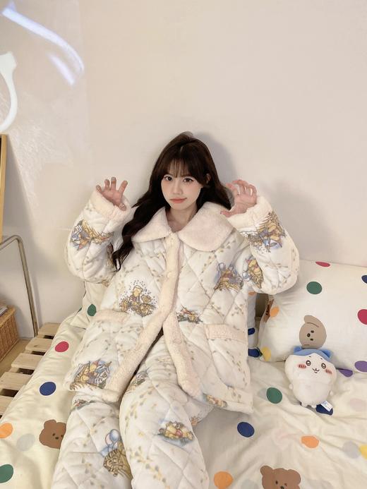 【GZ】无忧购超厚三层夹棉卡通加厚保暖法兰绒女士家居服套装（截单后7天发货) 商品图5
