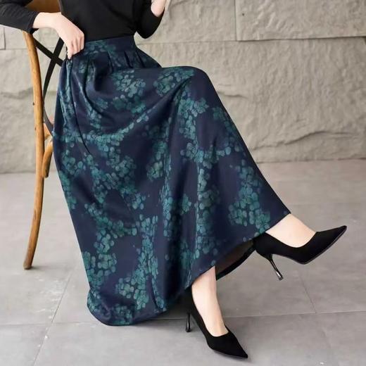 2025秋冬季新款高腰复古文艺半身裙显瘦中长款长裙印花碎花半身裙 商品图6