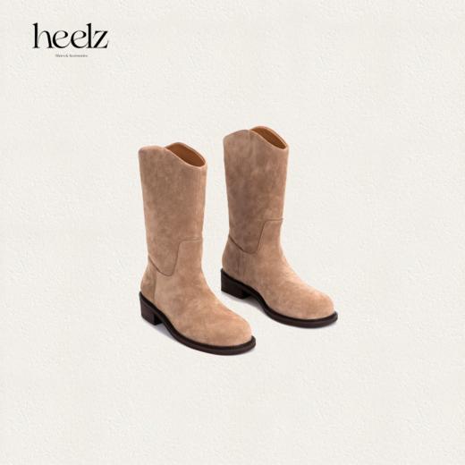 heelz设计师手工鞋履 ｜手工做旧层皮跟牛翻毛皮 西部靴  4 公分 商品图3