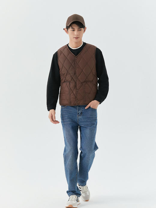 【细研版型尽显格调❗️加绒加厚抗风保暖】男士秋冬加绒保暖中青年马甲内胆口袋男款菱形短款按扣马甲。hb 商品图3