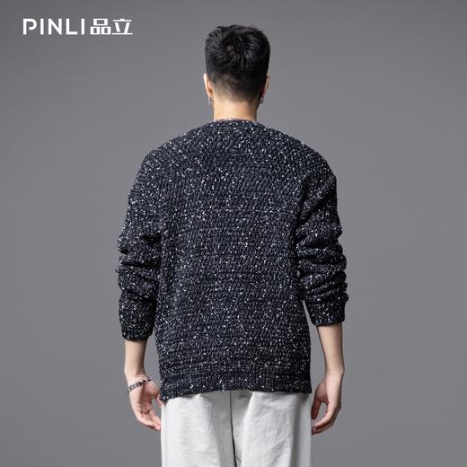 PINLI品立2025秋季新款潮牌男士宽松毛衣开衫百搭休闲针织衫外套GD253110128 商品图2