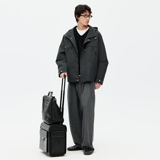 NPC潮牌防泼水90%鸭绒立体剪裁多口袋连帽派克羽绒服NP58DJ46 商品图1