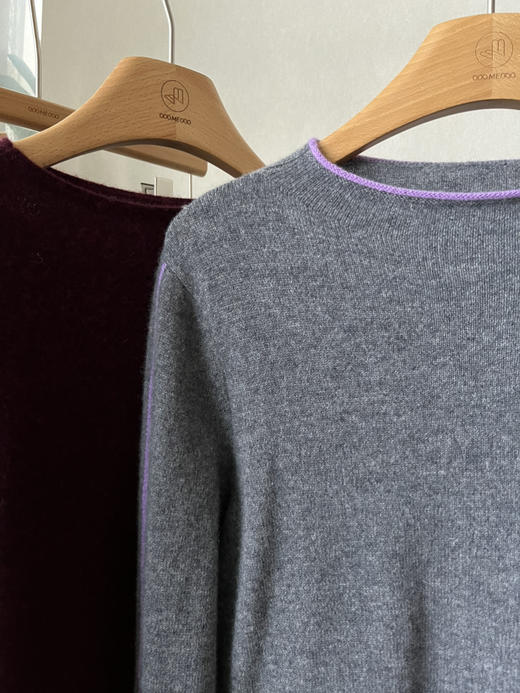 【不基础的基础】百搭噢蜜ooomeooo明线装饰羊绒衫 商品图7
